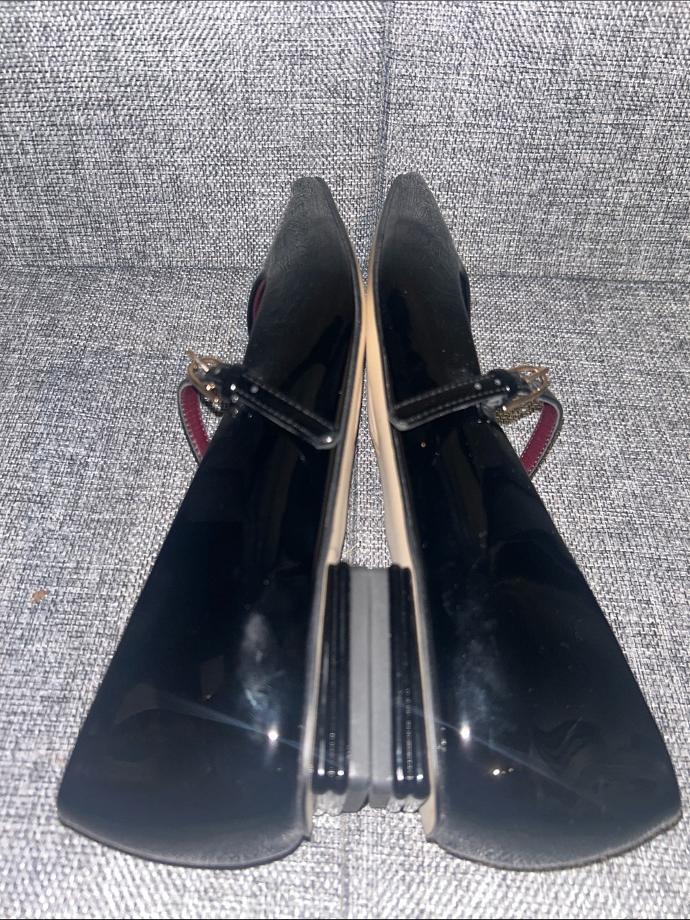 NEW - Franco Sarto Tinsley - Black Patent Mary Jane Flats with Burgundy Lining - Picture 6 of 8